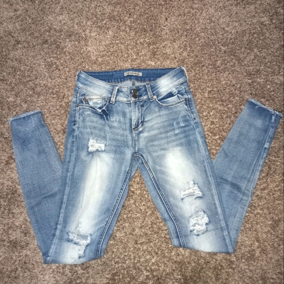 Rue21 Denim - Twenty one black light blue skinny jeans by Rue 21 Size 5/6R